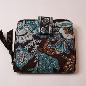 Vera Bradley Torquoise & Brown Snap close Wallet